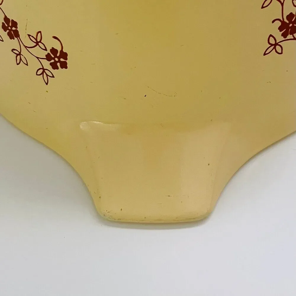 PYREX Cream Brown Trailing Flowers 475-B Casserole Dish 2.5 Qt